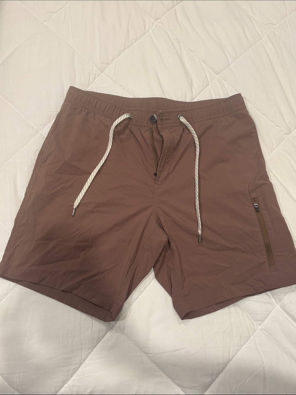 Vuori Men's Dusty Brown Hybrid Shorts with Drawstring